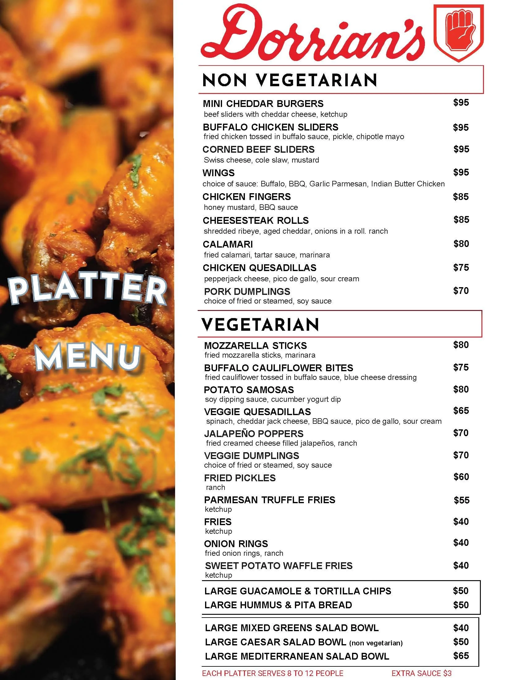 MENUS — DORRIAN'S RED HAND (JERSEY CITY)